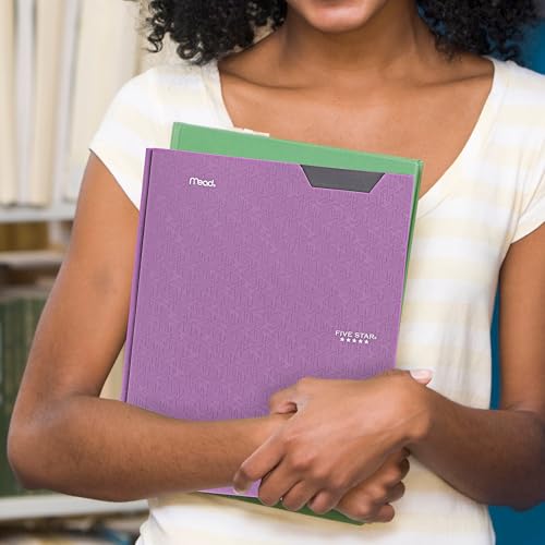 Eco-Friendly Five Star 2-Pocket Folder, Plastic Folder with Stay-Put Tabs and