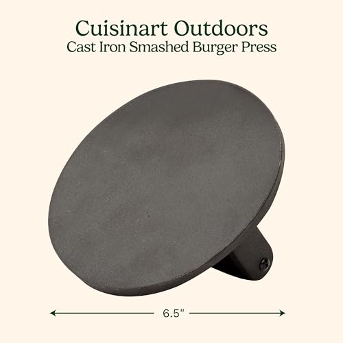 Eco-Friendly Cuisinart 6.5" Cast Iron Smashed Burger Press, Round Flat Edge Kit