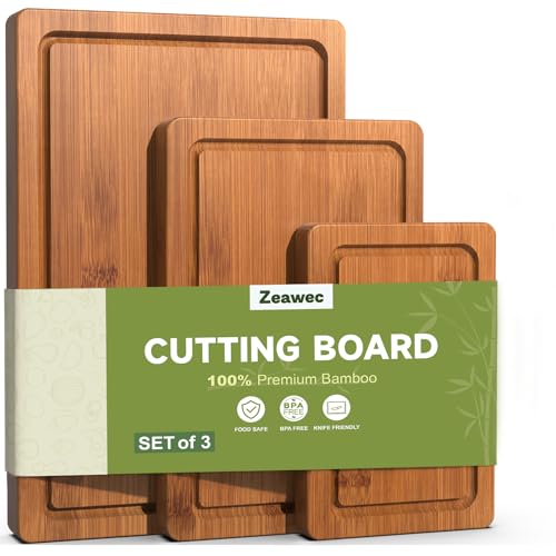 Classic 3-Piece Set Bamboo Cutting Board for Kitchen Set