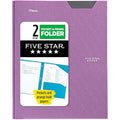Eco-Friendly Five Star 2-Pocket Folder, Plastic Folder with Stay-Put Tabs and