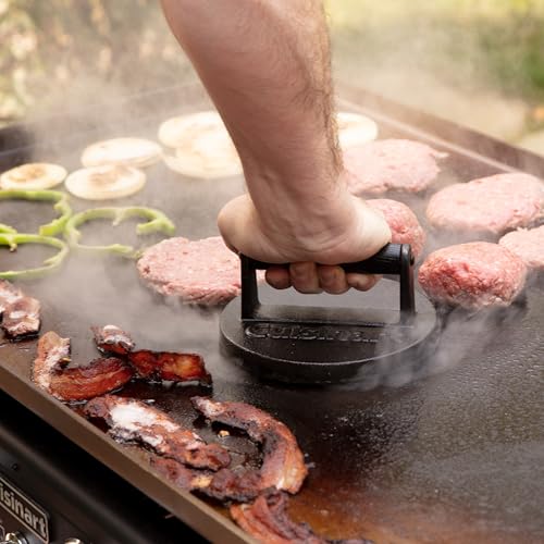 Eco-Friendly Cuisinart 6.5" Cast Iron Smashed Burger Press, Round Flat Edge Kit