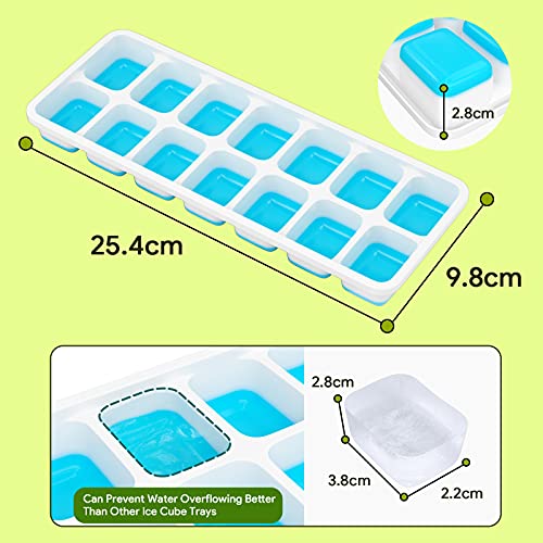 Eco-Friendly Ice Cube Trays 4 Pack, Airabc Silicone Kit